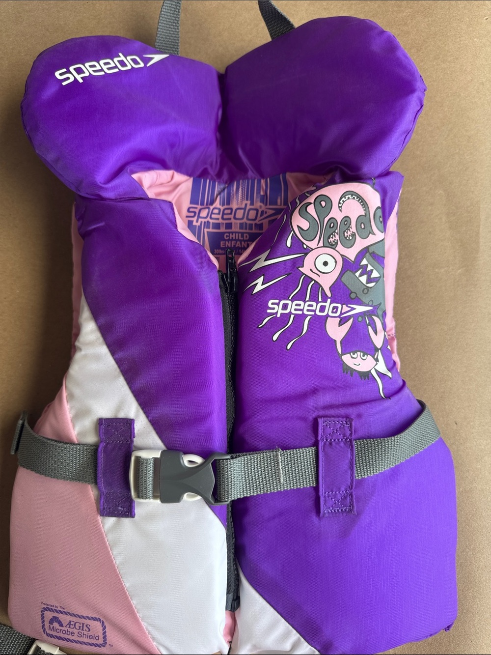 Speedo Purple and Pink Kids Swim Vest with Graphic